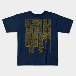 Tokyo, Japan City Map Typography - Gold Art Deco Kids T-Shirt
